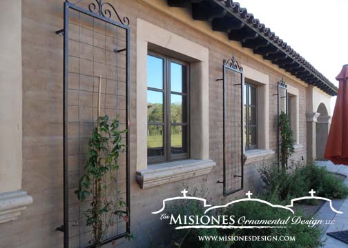 Three Wall Trellises off the ground and between windows