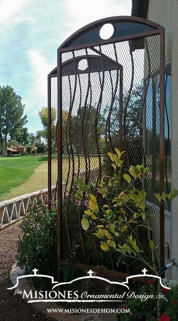Trellis planter and Window Protector from golf balls